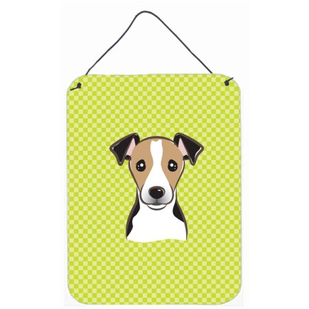 MICASA Checkerboard Lime Green Jack Russell Terrier Wall and Door Hanging Prints MI889274